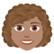 Woman- Medium Skin Tone- Curly Hair emoji on Emojione